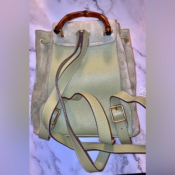 ~ SOLD ~ GUCCI Bamboo Tassel Oval Leather Backpack - Picture 5 of 9